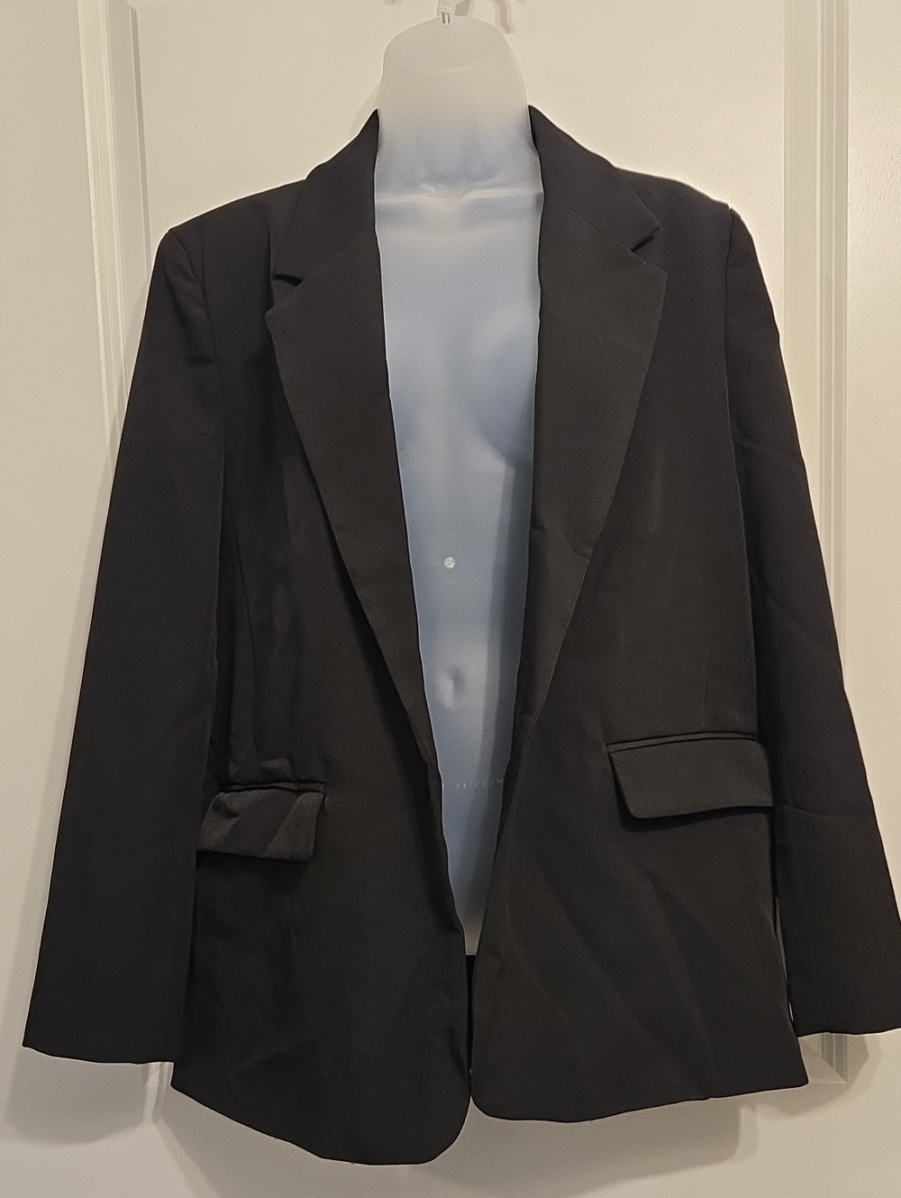 Steve Madden Oversized Black Women's Single-Breasted Blazer